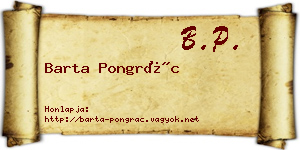 Barta Pongrác névjegykártya