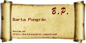 Barta Pongrác névjegykártya