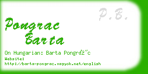 pongrac barta business card